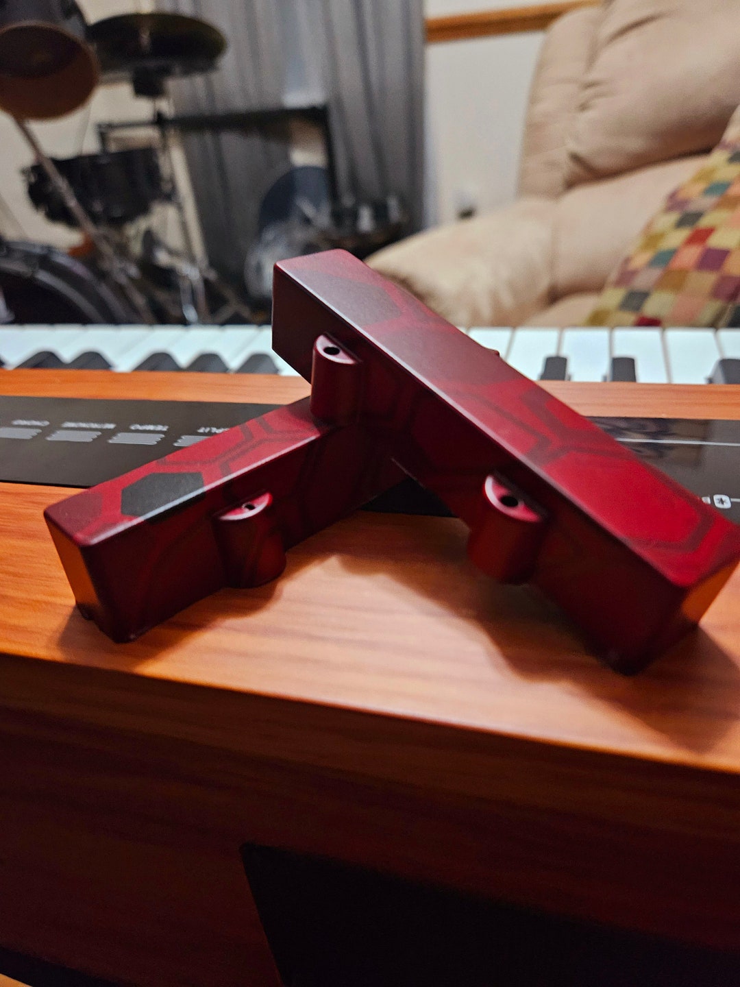 Custom Jazz Bass Pickup Covers, 5 String,red Hex Graphics Etsy