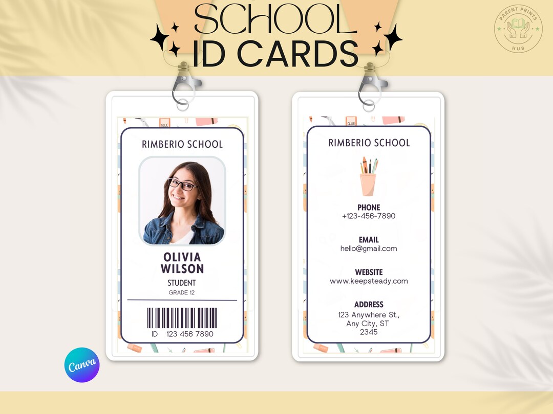 Light Grey Simple School ID Card Homeschool ID Cards Printable ...