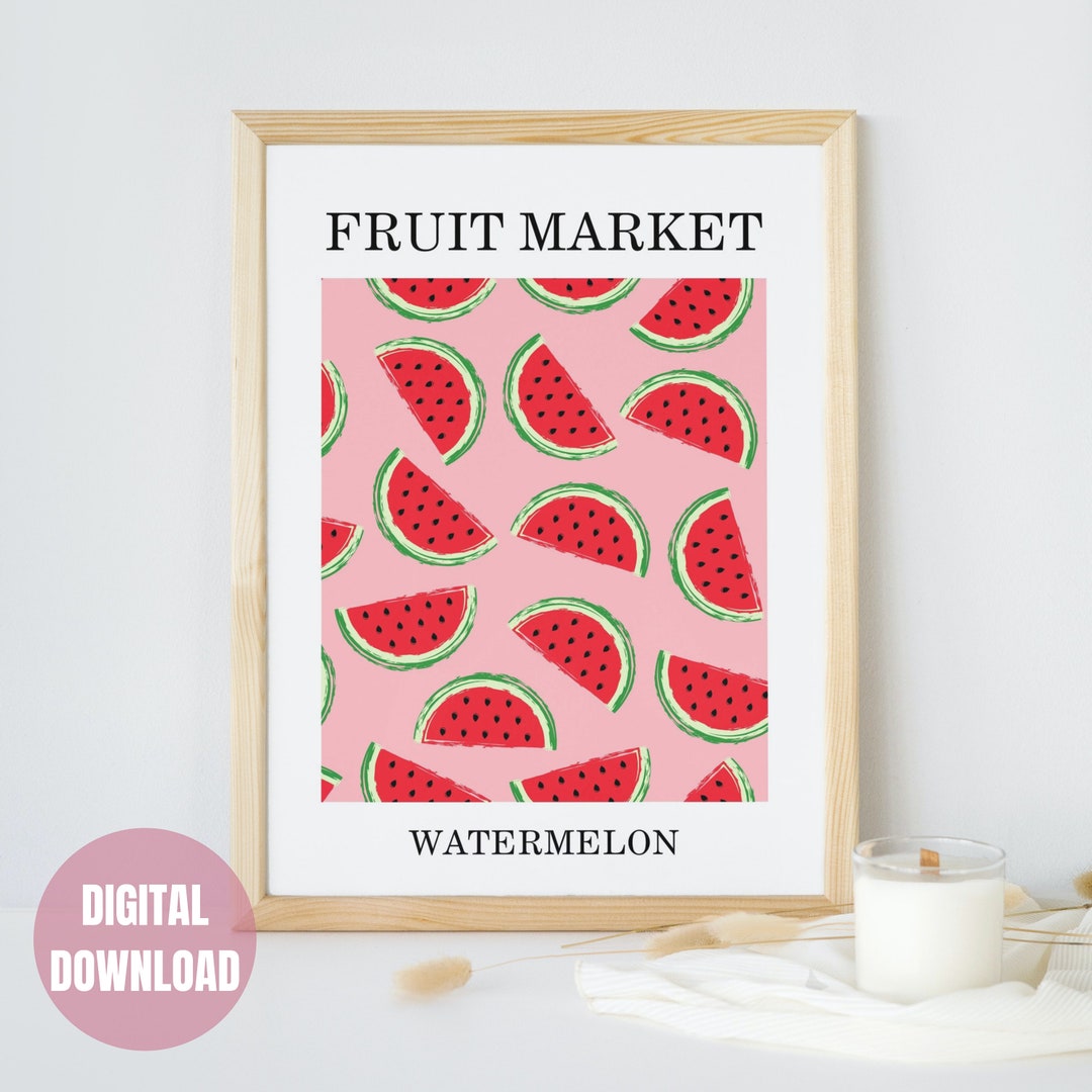 Watermelon Wall Art Fruit Market Wall Art Digital Art Etsy