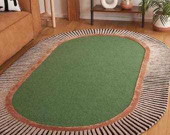 Green Irregular Shape Tufted Premium Rug Woolen Area Rug/ Bedroom Rug/ Living Room Rug/Office Rug 5x8 8x10 9x12 All Costomiz Size rugs