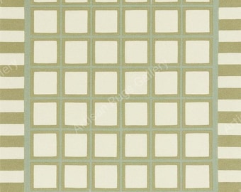 Hand-Tufted Wool Area Rug: Geometric Square Grid Design