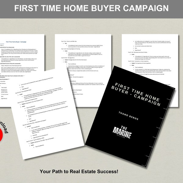 First Time Home Buyer Campaign | Real Estate Home Buyer Campaign | Real Estate Marketing Tools | Home Buyer Email Drip | Instant Download