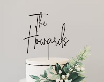Personalized Wedding Cake Topper , Custom Script Cake Toppers for Wedding , Rustic Wedding Cake Topper , Custom wedding Cake topper