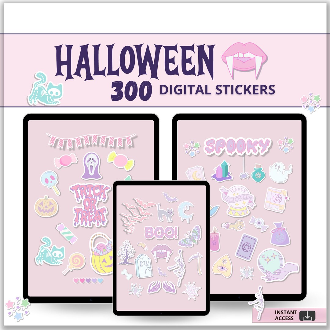 Cute Halloween Pastel Digital Stickers for Goodnotes - Etsy