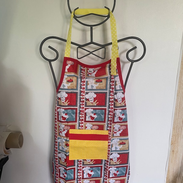 Apron for adults or teenagers, small size, cook pattern