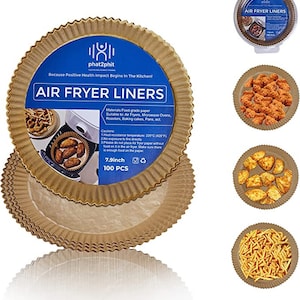 Air Fryer Liners - 50 Pcs Air Fryer Disposable Paper Liner - Non-Stick Greaseproof Parchment Paper for Air Fryer Liners Disposable - Round Airfryer