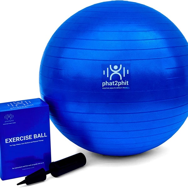 Yoga Ball Pilates Ball Exercise Ball, 26 inch Large Gym Grade Birthing Ball for Pregnancy, Fitness, Balance, Workout