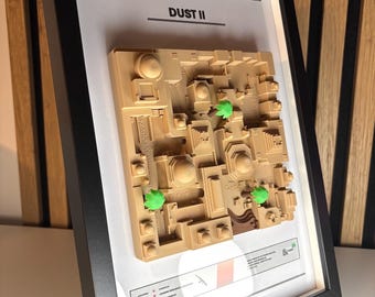 3D-geprinte doe-het-zelf-gamemap "Dust 2", geïnspireerd op "Counter Strike".