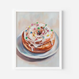 Donut Art Print, Donut Bakery decor, Food Poster, Foodie Home Decor, Sprinkle Donut Painting, Printable Kitchen Art, Dessert art printable