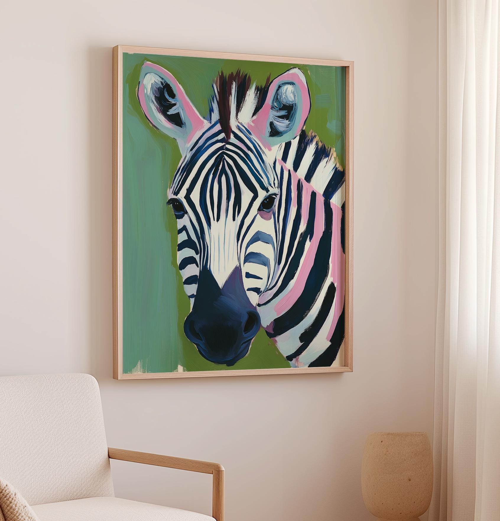 Zebra Painting, Funky Retro Wall Art, Zebra Print, Trendy Poster, Aesthetic Room  Decor, Pink Zebra Art Print, Preppy Dorm Decor, Boho Prints - Etsy, image size:1692x1763