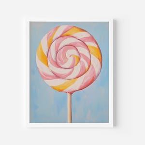Candy Art Print, Modern Lollipop Painting, Colorful Pop Art, Minimalist Wall Decor, Candy Shop Decor, Candy Lover Gift, PRINTABLE Art, kids