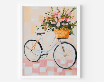 Vintage Bicycle Flowers Print: Farmhouse Summer Wall Art (Digital Download)
