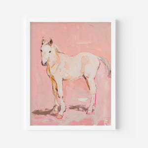Impresión artística de caballo blanco: elegante póster ecuestre (descarga digital), arte de pared rústico moderno