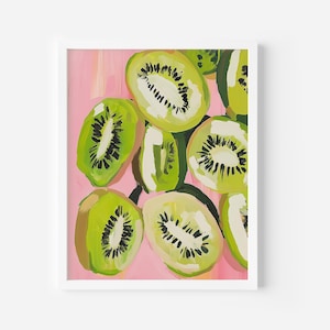 Kiwi Frucht Scheibe Drucken, moderne Wandkunst, Küche Wand Kunst Dekor, druckbare digitaler Download, Pastellfarbe Kunst, tropischem Druck, Obst-Dekor