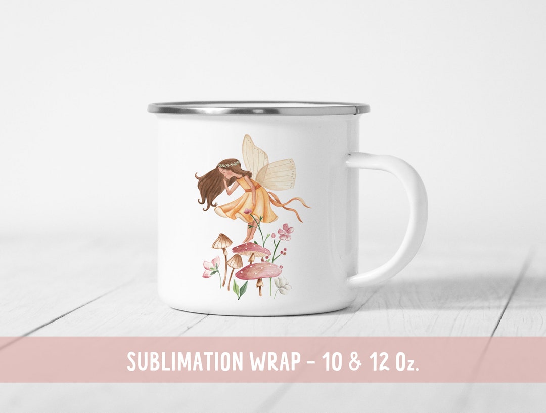Mugs for Kids Watercolor, PNG FILE, Kid Enamel Mug Sublimation, Fairy ...