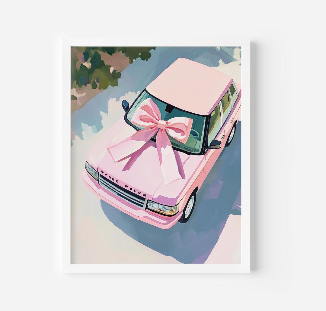Range Rover Print Image Pink Range Rover Print, Trendy Pink Bow Wall Art, Coquette Decor, Range ...