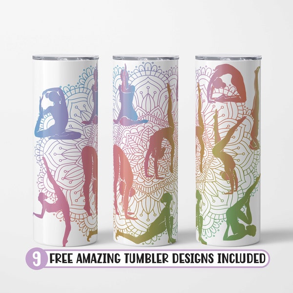 Yoga Tumbler PNG, Yoga Instructor tumbler PNG Yoga design, skinny tumbler sublimation, Yoga wrap PNG 20oz, Yoga Sublimation Template tumbler