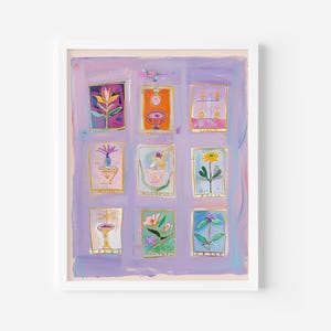 Celestial Tarot Cards Acrylic painting, Abstract printable home decor, Celestial Spiritual Deco, Aesthetic Room Art, Retro Tarot Wall Art