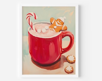 Christmas Hot Cocoa Print: Holiday Kitchen Wall Art (Digital Download)