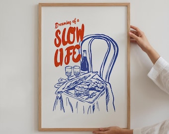 Slow Life Art Print: Mediterranean Retro Gallery Wall (Digital Download), Slow Living Poster