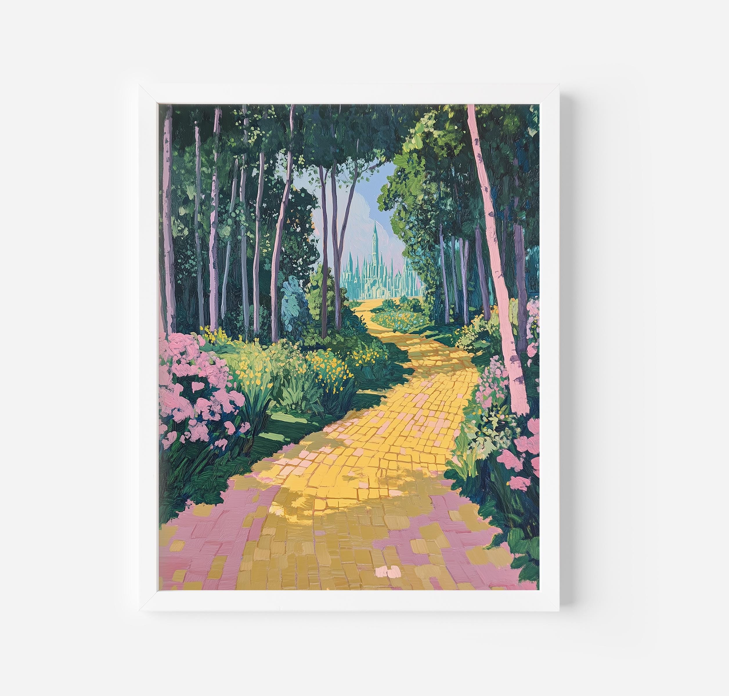 Yellow Brick Road Pastel Painting: Whimsical Nursery Art (digital