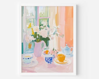 Frühstück Stillleben Kunstdruck: Gemütliches Küchen Dekor (Digitaler Download)