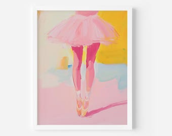 Ballerina Art Print: Pastel Pink Balletcore Decor (Digital Print)