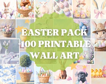 Easter Bunny Print Set: Spring Gallery Wall Decor (Digital Download)