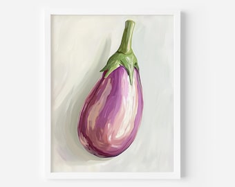 Eggplant Kitchen Print: Farmhouse Vegetable Art (Digital Download)