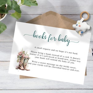 Une petite cow-girl avec des livres pour bébé, une carte, un modèle sur toile modifiable