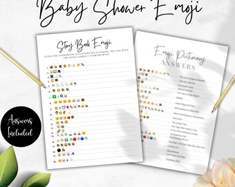 Emoji Pictionary Baby Shower Spiel: Kinderbuch-Quiz (Digitaler Download)