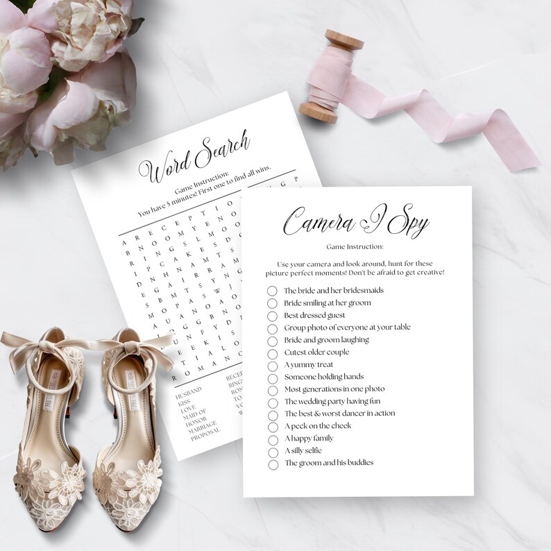 Modern Wedding Reception Games, Printable DIY Table Games (PDF Download) image 7