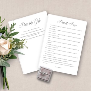 Pass The Prize For Wedding Shower, Pass The Gift Bridal Shower, INSTANT DOWNLOAD, Printable Games, Bridal Poem Game, Pass the Parcel, A2