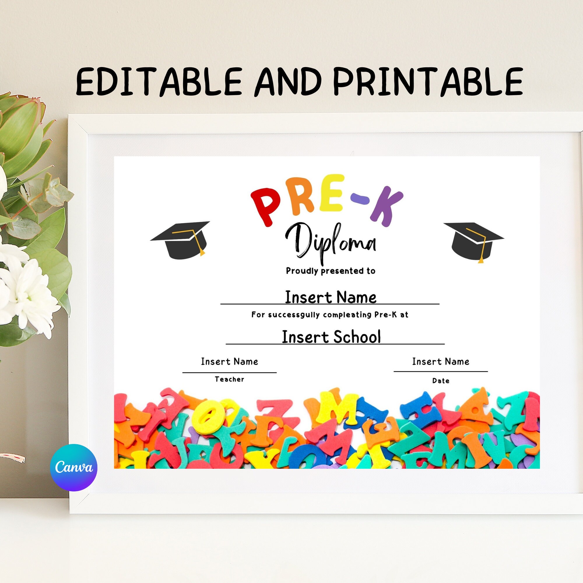 Printable Diplomas for Preschool, Preschool Diploma Printable, Editable ...