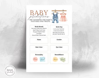 Game Card Gender Reveal Baby Prediction (digitale download)