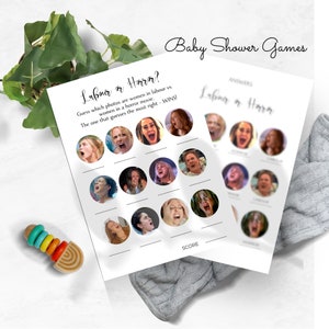 Labour or Horror Quiz, Baby Shower Game, Minimalist Theme, Baby Shower Party Games, Funny Baby Game, 5x7 Loving or Labour Picture Quiz, BB01