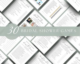 Minimalist Bridal Shower Games Bundle, Modern Wedding Games (Digital Download)