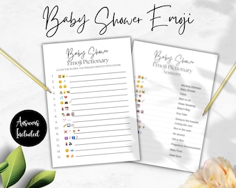 Babyparty Emoji Bildspiel, Gender Neutral (Digitaler Download)