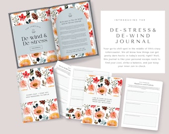 Mindfulness Gratitude Journal, Daily Self Care Prompts (Digital Download)