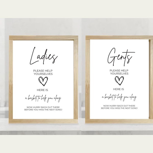 Printable Wedding Bathroom Toilet Sign Ladies and Gents for the DIy Bride, No Editing, INSTANT DOWNLOAD, Wedding Signage For Bathroom