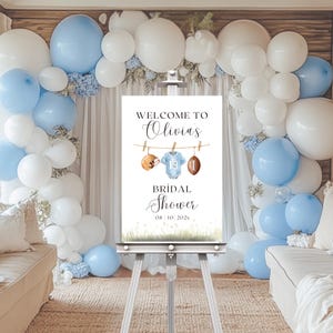 Football Baby Shower Welcome Sign, Sports Theme, Touchdown, Baby Clothes, Instant Download, Editable, Printable, Shower Decor, Poster, D143