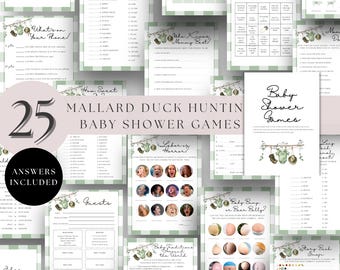 Mallard Duck Hunting Baby Shower Games Bundle (Instant Download)
