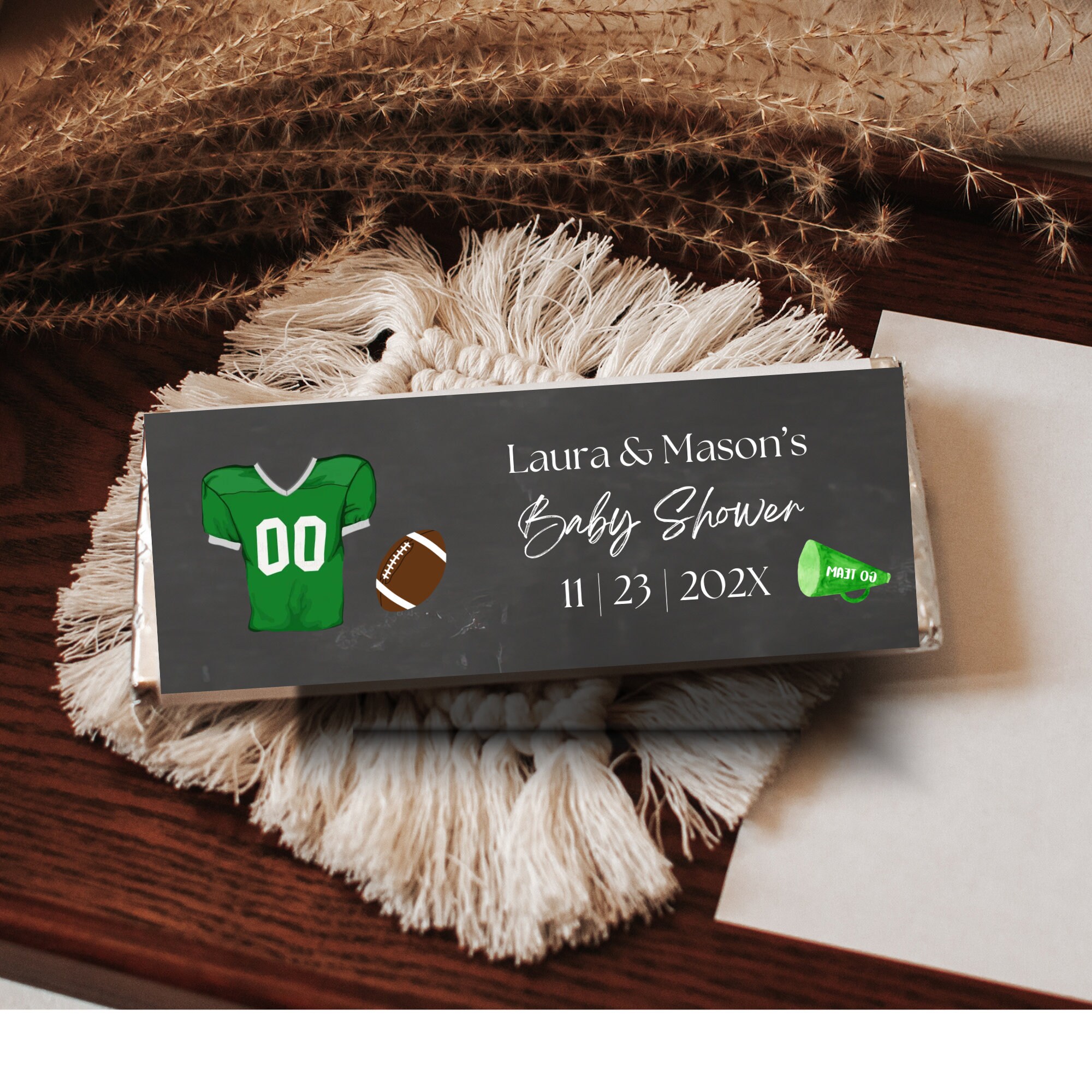 Editable Football Chocolate Bar Wrapper Printable Hershey Bar - Etsy