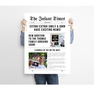 Pregnancy Announcement Newspaper Template, Editable, Printable, INSTANT DOWNLOAD, Pregnancy Newspaper, New Baby News, Pregnancy Reveal