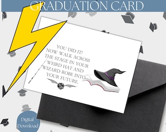 Funny Graduation Card Quotes | Wizard Graduation Card | High School Graduation Card Funny | Funny Graduation Card Printable