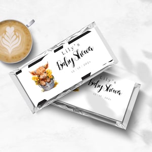 Holy Cow Schokoladenriegel Wrapper Babyparty, Highland Kuh, bearbeitbar, Hershey Bar Wrapper Vorlage, Candy Bar Favor Label, Bauernhof, Tier, D139