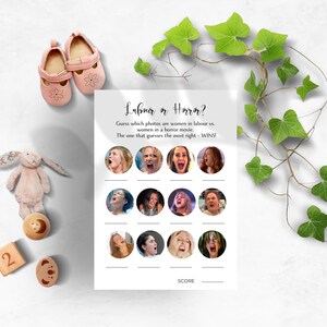 Modern Baby Shower Games, Labour Or Horror Picture Trivia, Funny Gender Neutral Theme, Printable, Instant Download, Ready To Print, BB01