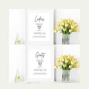 Printable Wedding Bathroom Toilet Sign Ladies and Gents for the Diy ...