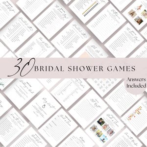 Minimalistisches Brautdusche Spiele Bundle, DRUCKBAR, einfache benutzerdefinierte Hochzeit Spiele Vorlage, sofortiger Download, bearbeitbar, druckbar, klassischer Spaß