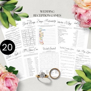 Printable Wedding Reception Games with Answers (Digital Download)